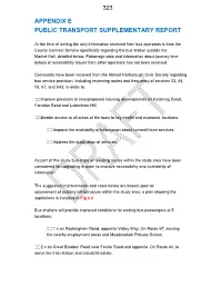 Appendix E Public Transport Supplementary Report