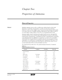 Chapter Two Properties of Ammonia