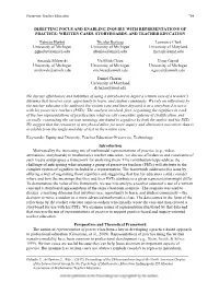 Directing Focus and Enabling Inquiry with Representations of Practice: Written Cases, Storyboards, and Teacher Education