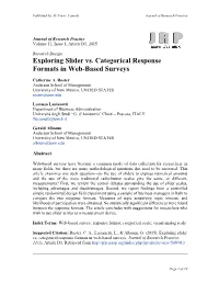 Exploring Slider Vs. Categorical Response Formats in Web-Based Surveys