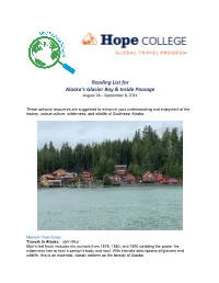 Reading List for Alaska's Glacier Bay & Inside Passage