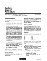 System Support Addendum