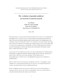 The Evolution of Granular Synthesis: an Overview of Current Research