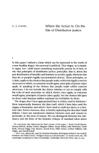 Where the Action Is: on the Site of Distributive Justice