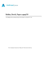Baldus, David; Papers Apap329
