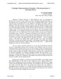 Coleridge's Representation of Sexuality: a Re-Interpretation of Christabel (Part I)
