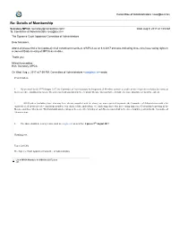 Re: Details of Membership