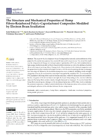 The Structure and Mechanical Properties of Hemp Fibers-Reinforced Poly(-Caprolactone)