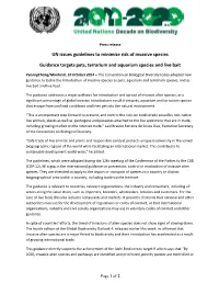 UN Issues Guidelines to Minimize Risk of Invasive Species