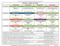 CFSA21 Schedule