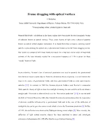 Frame Dragging with Optical Vortices