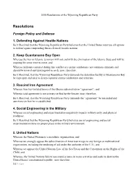 Platform, Resolutions and Bylaws