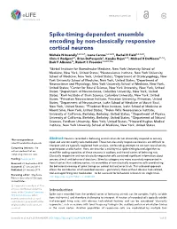 Spike-Timing-Dependent Ensemble Encoding by Non-Classically
