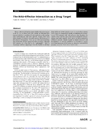 The RAS–Effector Interaction As a Drug Target Adam B