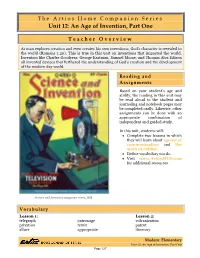 Unit 12: an Age of Invention, Part One