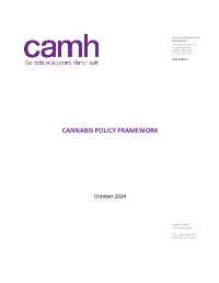 Cannabis Policy Framework