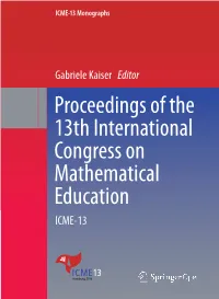 Gabriele Kaiser Editor ICME-13