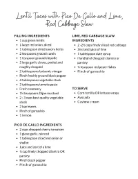 Ignite Meal Prep Class Recipes: Legumes