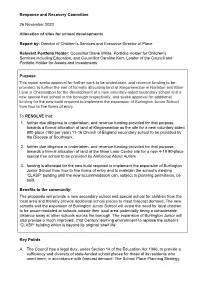 Response and Recovery Committee 26 November 2020 Allocation Of