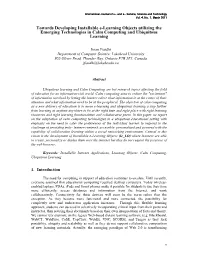 Towards Developing Installable E-Learning Objects Utilizing the Emerging Technologies in Calm Computing and Ubiquitous Learning
