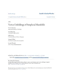Vertex-Unfoldings of Simplicial Manifolds Erik D