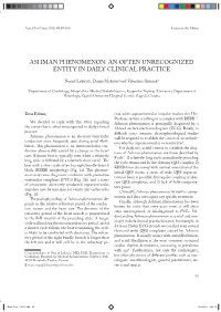 Ashman Phenomenon: an Often Unrecognized Entity in Daily Clinical Practice
