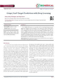 Crispr/Cas9 Target Prediction with Deep Learning