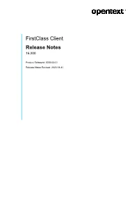 Firstclass Client Release Notes 16.200