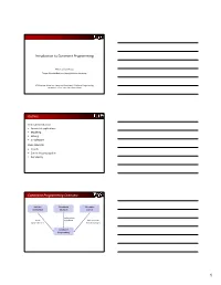 Introduction to Constraint Programming Outline Constraint