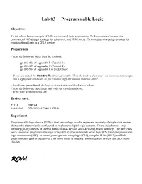 Lab #3 Programmable Logic