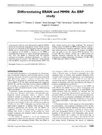 Differentiating ERAN and MMN: an ERP Study