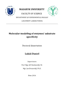 MASARYK UNIVERSITY Molecular Modeling of Enzymes' Substrate