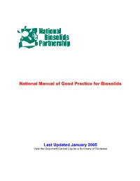 National Manual of Good Practice for Biosolids