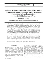 Phylogeography of the Invasive Polychaete Sabella Spallanzanii (Sabellidae) Based on the Nucleotide Sequence of Internal Transcribed Spacer 2 (ITS2) of Nuclear Rdna