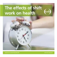 The Effects of Shift Work on Health