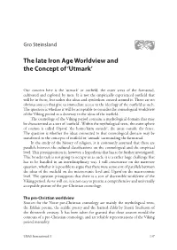 The Late Iron Age Worldview and the Concept of 'Utmark'