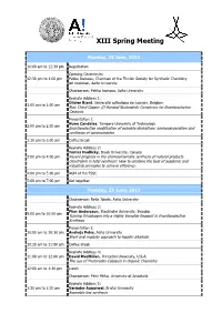 XIII Spring Meeting