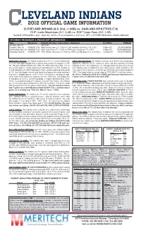 04-22-2012 Indians Game Notes