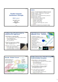 1 Parallel Computer Architecture Concepts