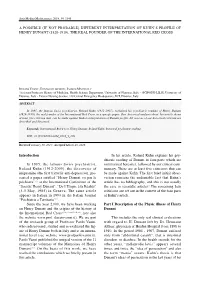 A Possible (If Not Probable) Different Interpretation of Kuhn’S Profile of Henry Dunant (1828-1910), the Real Founder of the International Red Cross