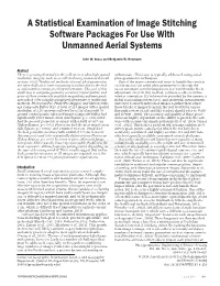 A Statistical Examination of Image Stitching Software Packages for Use with Unmanned Aerial Systems