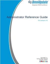 Administrator Reference Guide OU Campus V10