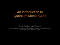 An Introduction to Quantum Monte Carlo