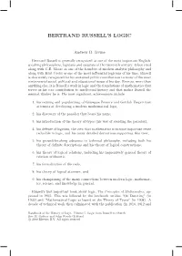 Bertrand Russell's Logic