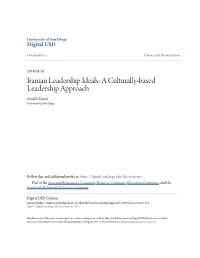 Iranian Leadership Ideals: a Culturally-Based Leadership Approach Azadeh Davari University of San Diego