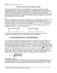 Measures of Association for Contingency Tables