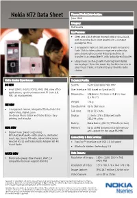 Nokia N72 Data Sheet
