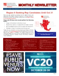 October 2020 Newsletter