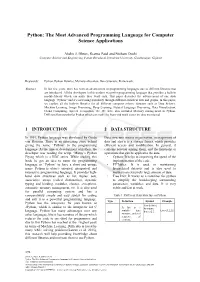 Python: the Most Advanced Programming Language for Computer Science Applications