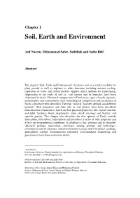 Soil, Earth and Environment